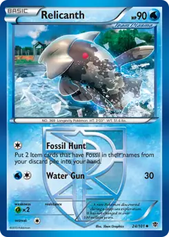 Relicanth Pokemon card from Plasma Blast
