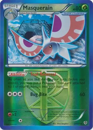 Masquerain Reverse Holo Pokemon card from Plasma Blast