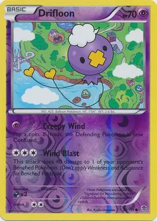 Drifloon Reverse Holo Pokemon card from Plasma Blast