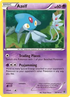 Azelf Pokemon card from Plasma Blast