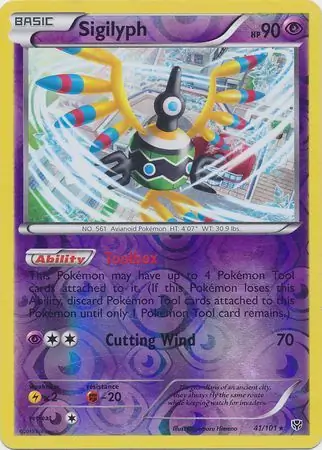 Sigilyph Reverse Holo Pokemon card from Plasma Blast