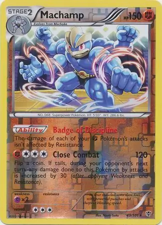 Machamp Reverse Holo Pokemon card from Plasma Blast