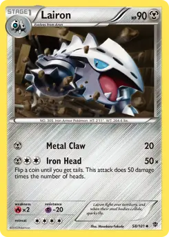 Lairon Pokemon card from Plasma Blast