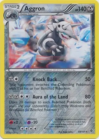 Aggron Reverse Holo Pokemon card from Plasma Blast