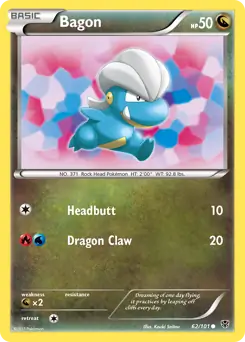 Bagon Pokemon card from Plasma Blast