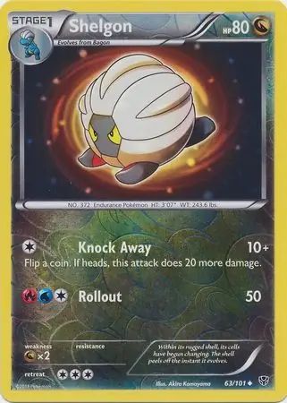 Shelgon Reverse Holo Pokemon card from Plasma Blast
