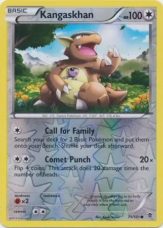 Kangaskhan Reverse Holo Pokemon card from Plasma Blast