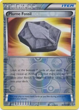 Plume Fossil Reverse Holo Pokemon card from Plasma Blast