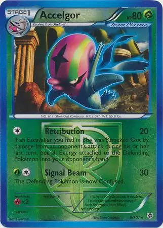 Accelgor Reverse Holo Pokemon card from Plasma Blast