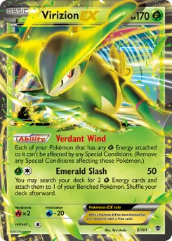 Virizion EX Pokemon card from Plasma Blast