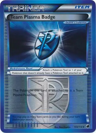 Team Plasma Badge Reverse Holo Pokemon card from Plasma Freeze
