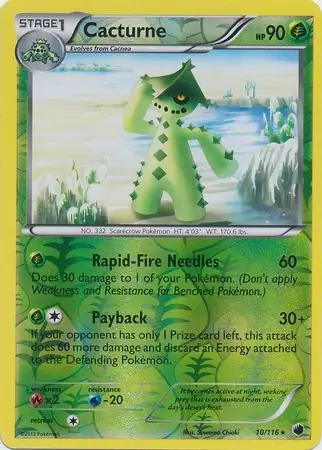Cacturne Reverse Holo Pokemon card from Plasma Freeze