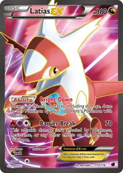 Full Art Latias EX Pokemon card from Plasma Freeze