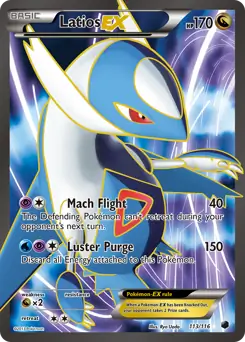 Full Art Latios EX Pokemon card from Plasma Freeze