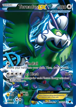 Full Art Tornadus EX Pokemon card from Plasma Freeze