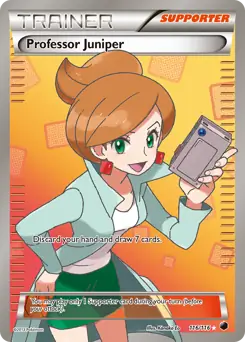 Full Art Professor Juniper Pokemon card from Plasma Freeze