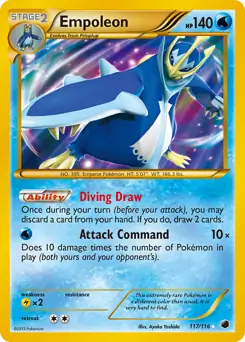 Empoleon Secret Pokemon card from Plasma Freeze