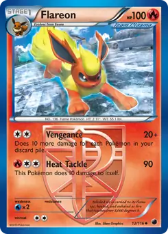 Flareon Pokemon card from Plasma Freeze