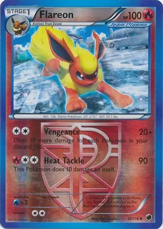 Flareon Reverse Holo Pokemon card from Plasma Freeze