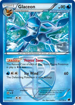 Glaceon Pokemon card from Plasma Freeze