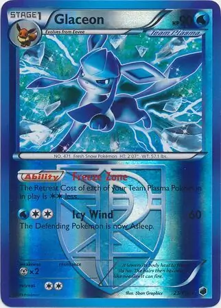 Glaceon Reverse Holo Pokemon card from Plasma Freeze