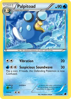 Palpitoad Pokemon card from Plasma Freeze