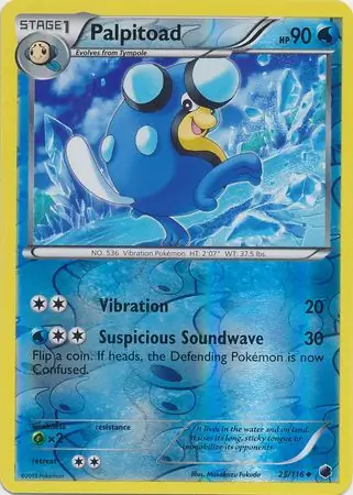 Palpitoad Reverse Holo Pokemon card from Plasma Freeze