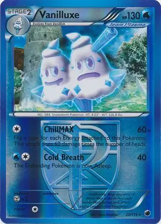 Vanilluxe Reverse Holo Pokemon card from Plasma Freeze