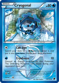 Cryogonal Pokemon card from Plasma Freeze