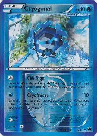 Cryogonal Reverse Holo Pokemon card from Plasma Freeze