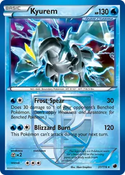 Kyurem Pokemon card from Plasma Freeze