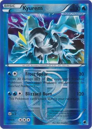 Kyurem Reverse Holo Pokemon card from Plasma Freeze