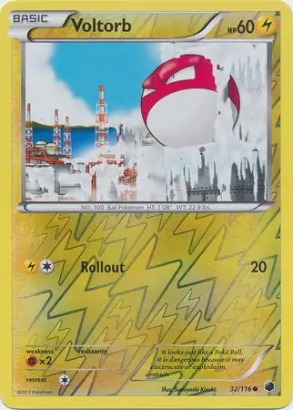 Voltorb Reverse Holo Pokemon card from Plasma Freeze