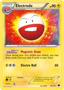 Electrode Pokemon card from Plasma Freeze