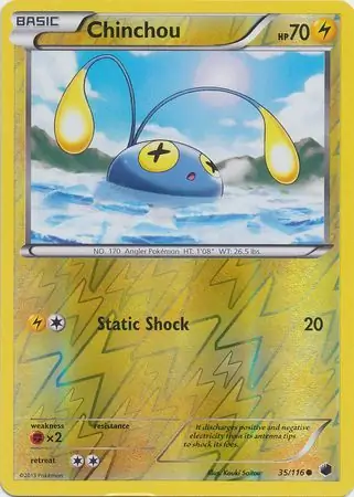 Chinchou Reverse Holo Pokemon card from Plasma Freeze