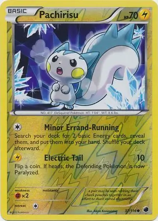 Pachirisu Reverse Holo Pokemon card from Plasma Freeze