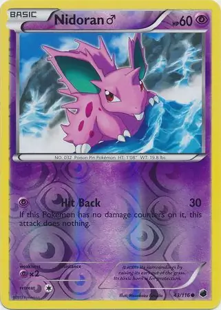 Nidoran M Reverse Holo Pokemon card from Plasma Freeze