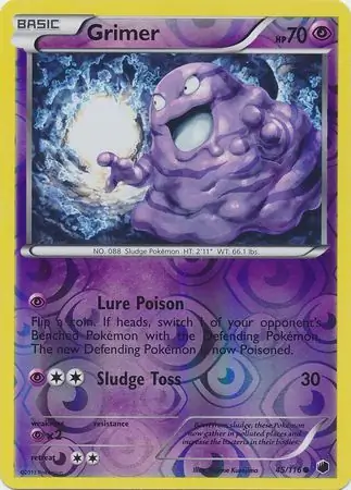 Grimer Reverse Holo Pokemon card from Plasma Freeze
