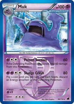 Muk Pokemon card from Plasma Freeze