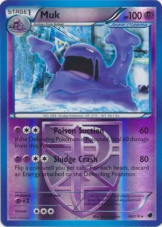 Muk Reverse Holo Pokemon card from Plasma Freeze