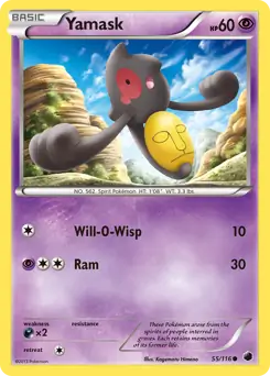 Yamask Pokemon card from Plasma Freeze