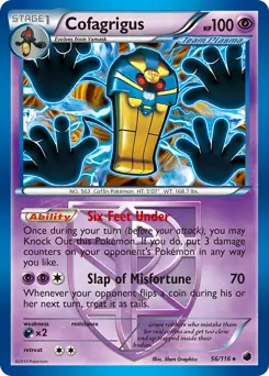 Cofagrigus Pokemon card from Plasma Freeze