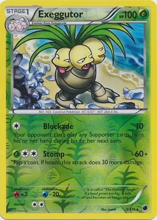 Exeggutor Reverse Holo Pokemon card from Plasma Freeze
