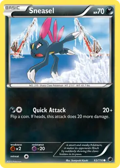 Sneasel Pokemon card from Plasma Freeze