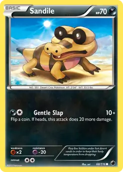 Sandile Pokemon card from Plasma Freeze