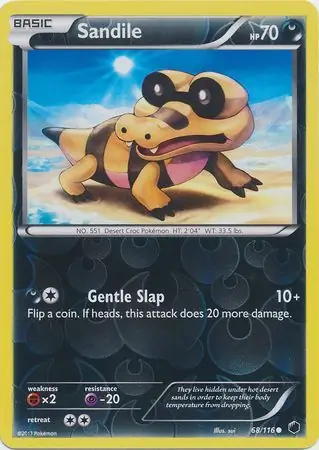 Sandile Reverse Holo Pokemon card from Plasma Freeze