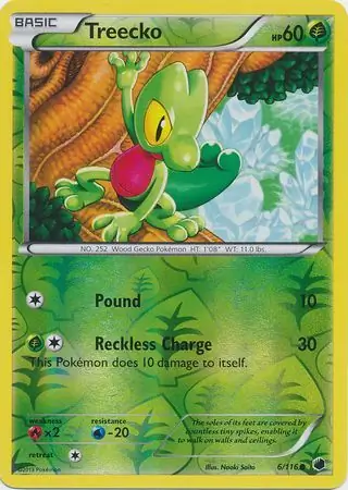 Treecko Reverse Holo Pokemon card from Plasma Freeze