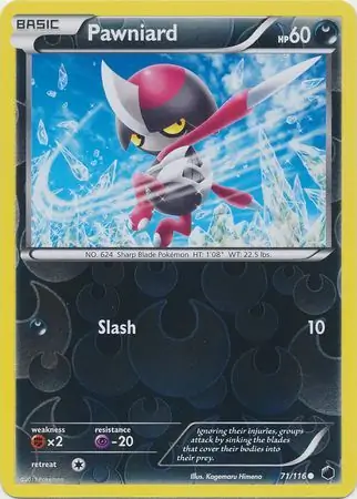 Pawniard Reverse Holo Pokemon card from Plasma Freeze