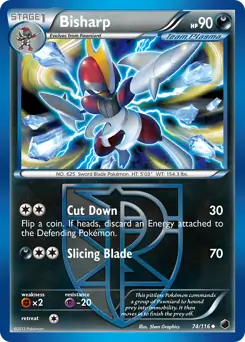 Bisharp Pokemon card from Plasma Freeze