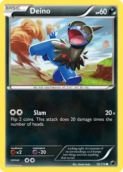 Deino Pokemon card from Plasma Freeze